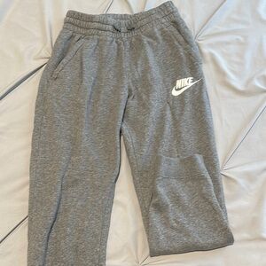 Nike Heather Gray Sweatpants with Elastic Waistband and Cuffs
